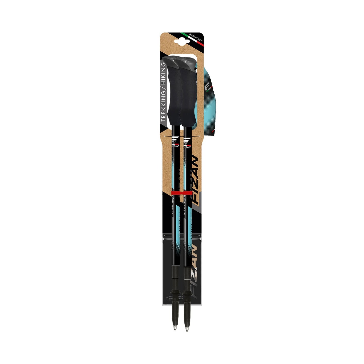 Fizan Compact 4 Tech Walking Poles - Light Blue Pair - alternate view 6