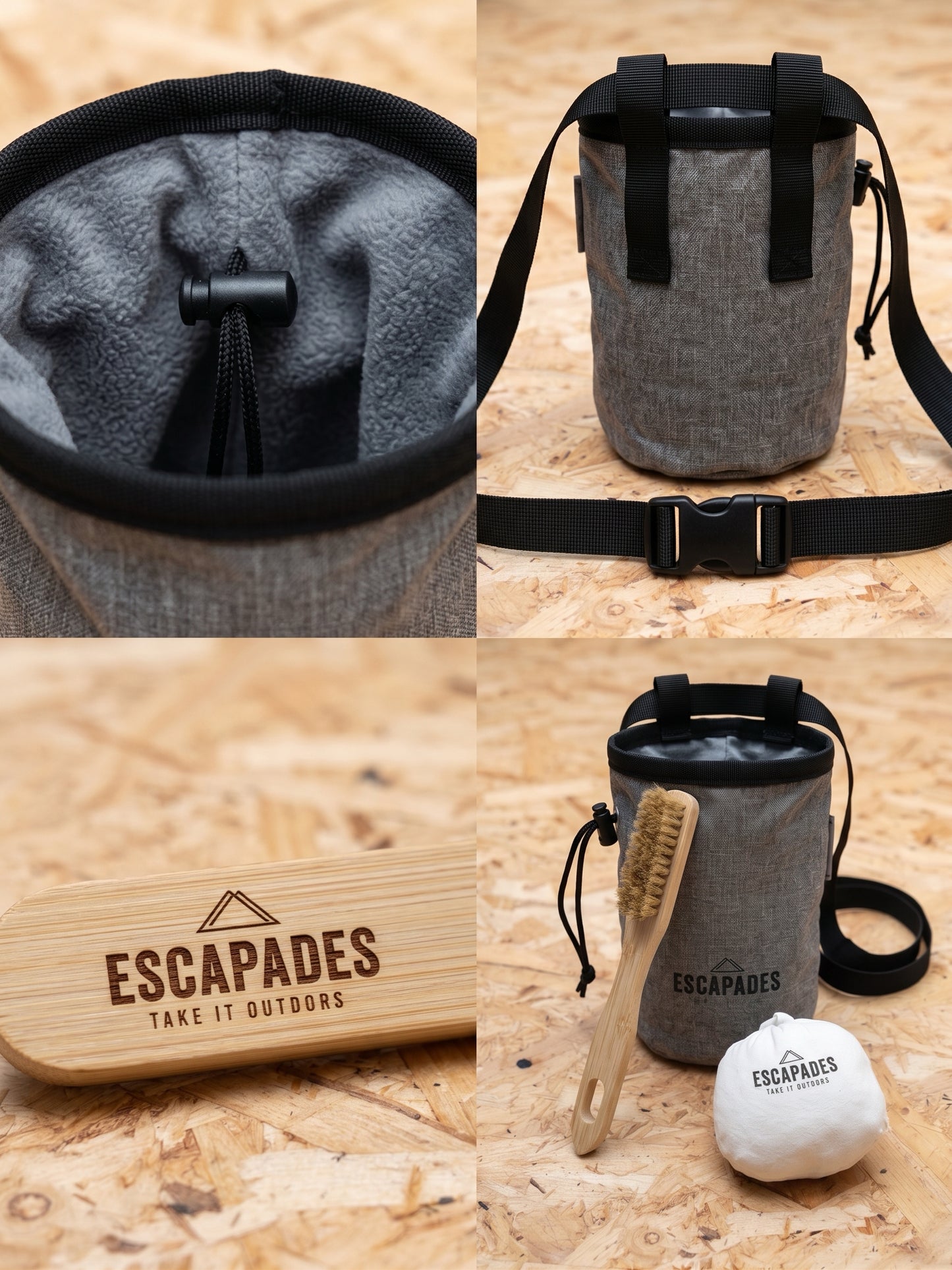 Escapades Premium Climbing Starter Kit - Chalk Bag, Chalk Ball & Brush Bundle