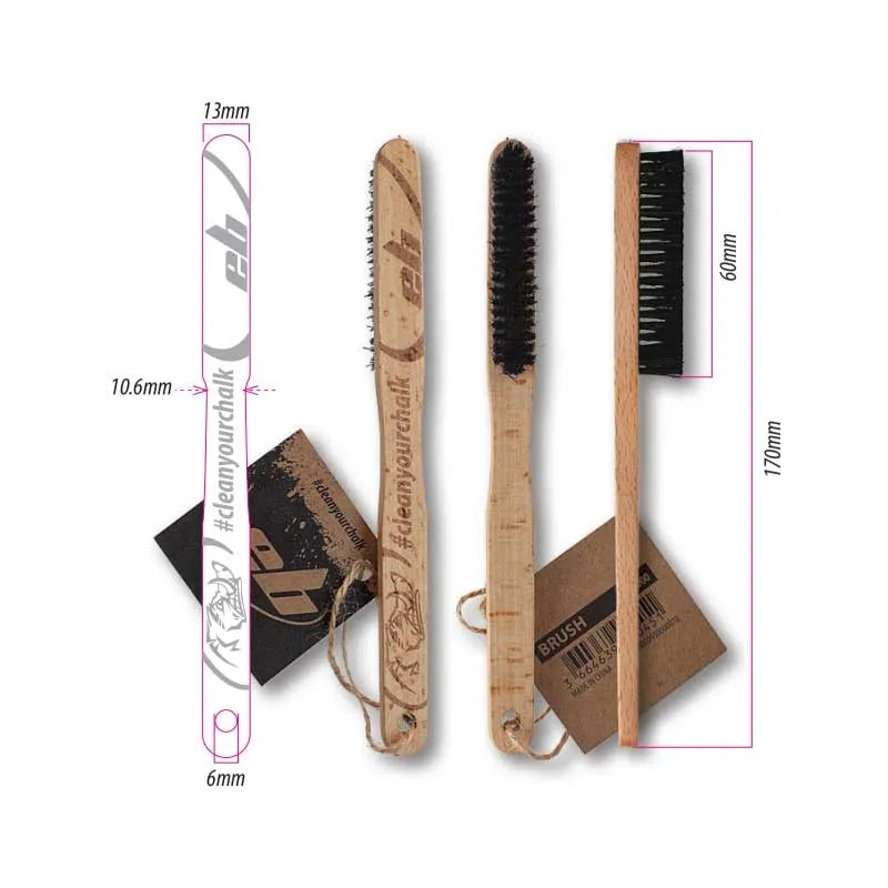 EB Climbing Brush - Boar's Hair Eco Brush (Soft Rock Friendly, Small/Large)
