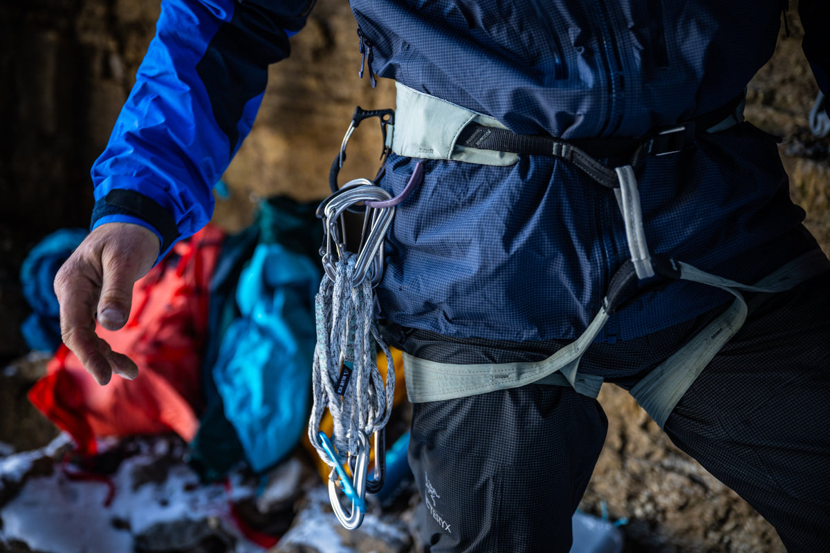 Blue Ice Halo Harness - in use ice climbing