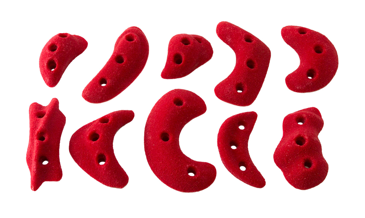 Metolius Screw-On Climbing Holds - Pack of 10 with Fixings (Training & Home Wall Holds)