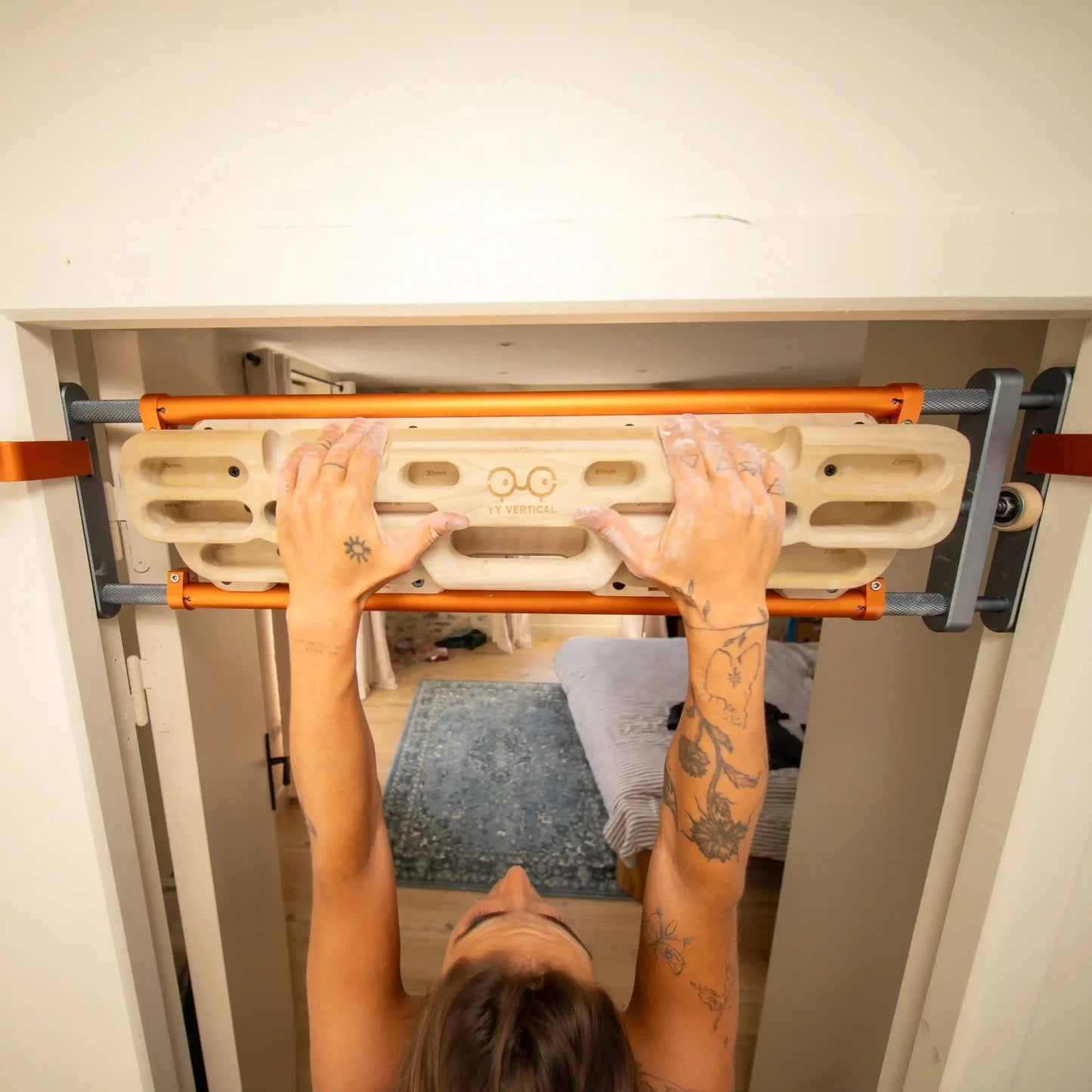 YY Vertical VerticalBase Door Frame Hangboard Mount – No-Drill Adjustable Climbing Training Station