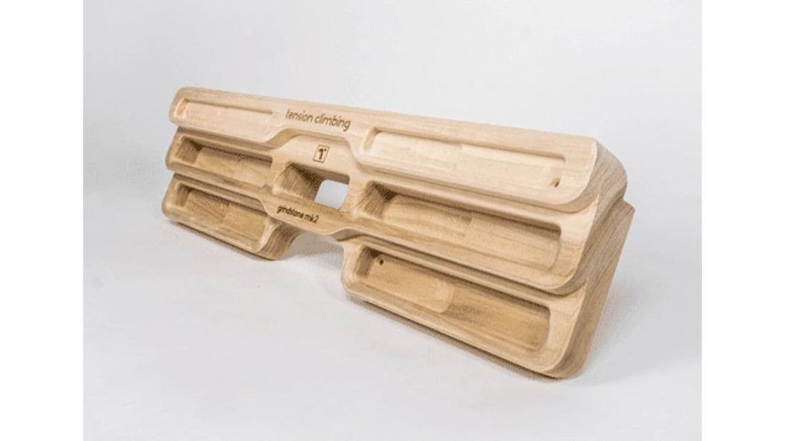 Tension Grindstone Mk2 hangboard fully visible and centred
