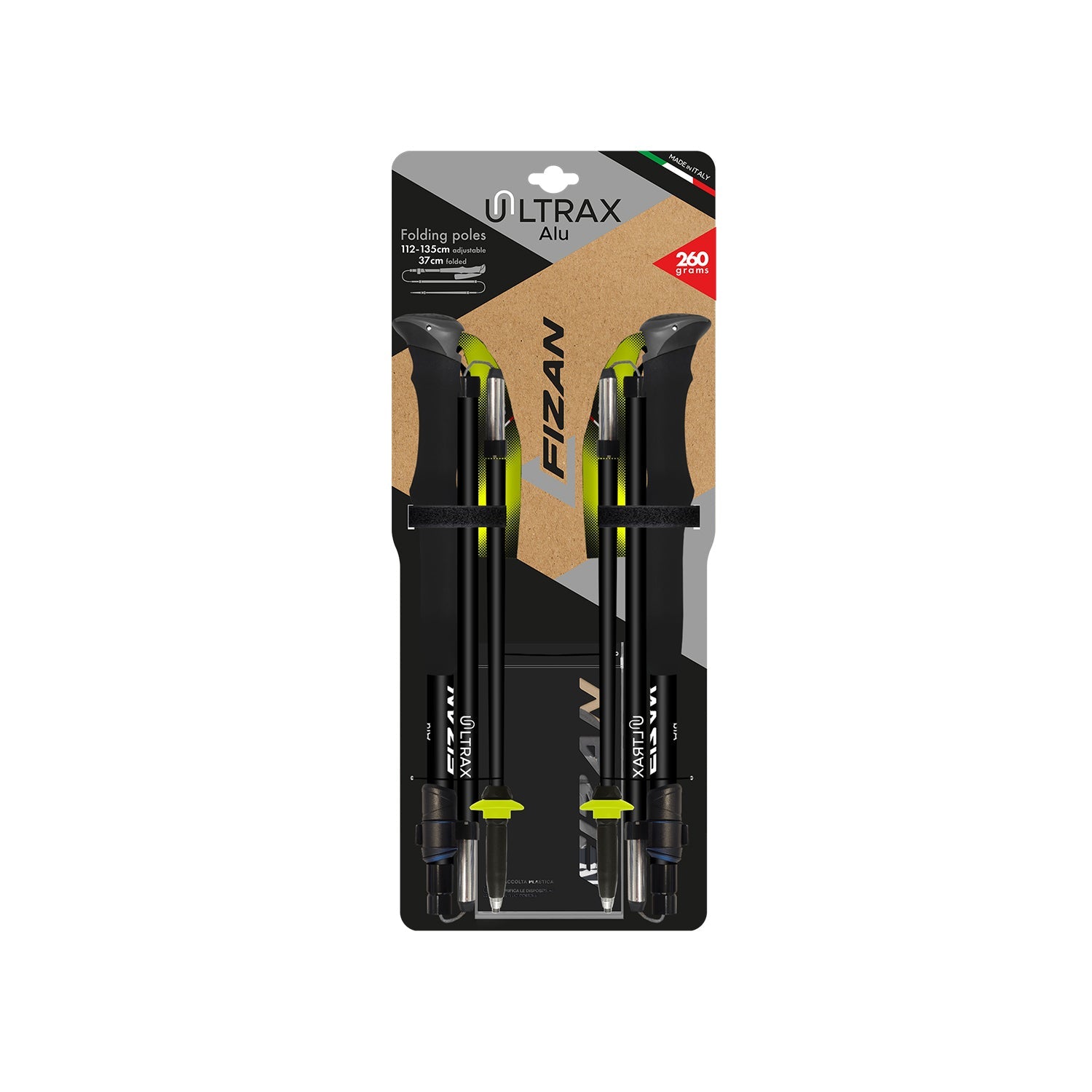 Fizan Ultrax Alu Walking Poles - Yellow Folding Pair - alternate view 3