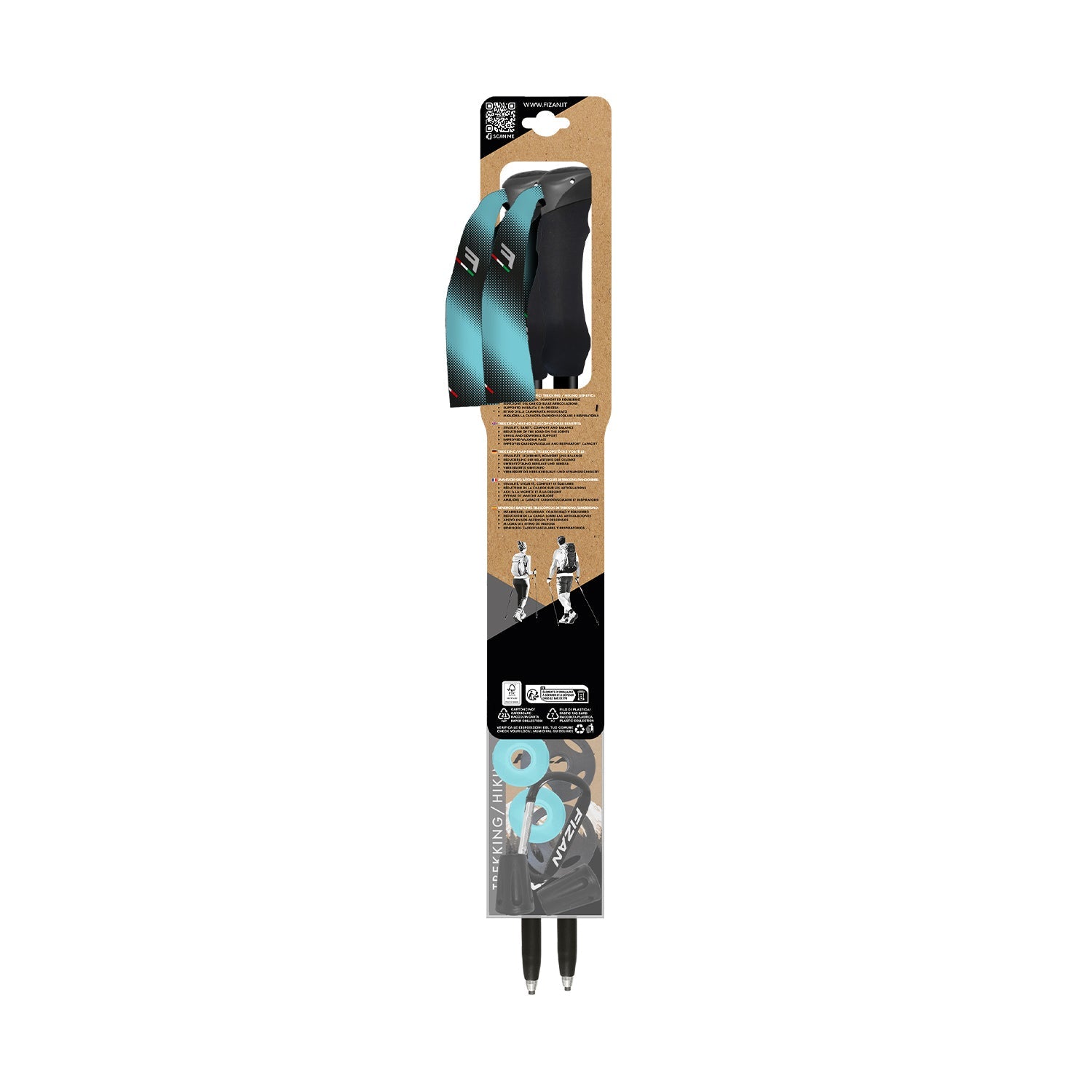 Fizan Compact 4 Tech Walking Poles - Light Blue Pair - alternate view 5