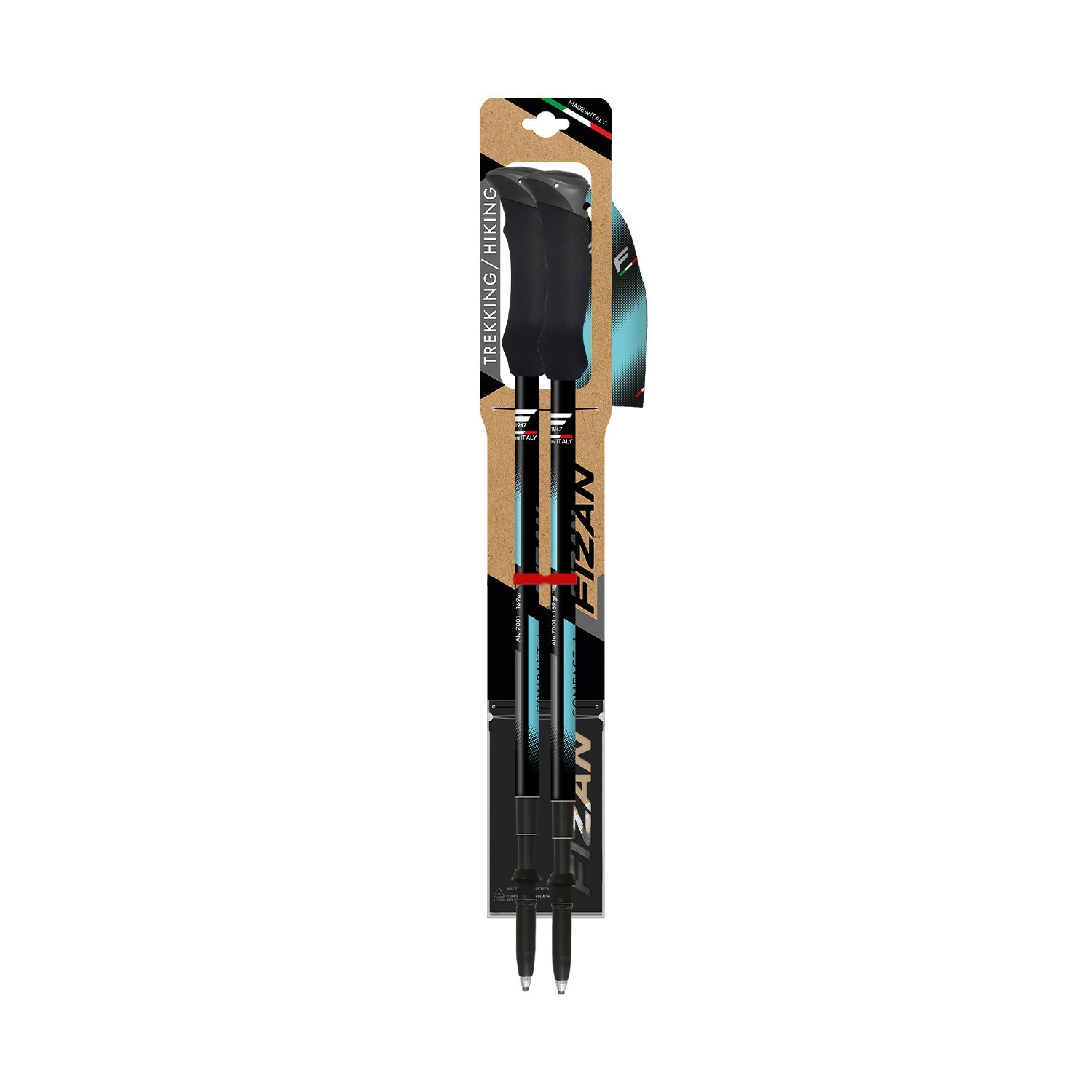 Fizan Compact 4 Tech Walking Poles - Light Blue Pair - alternate view 6