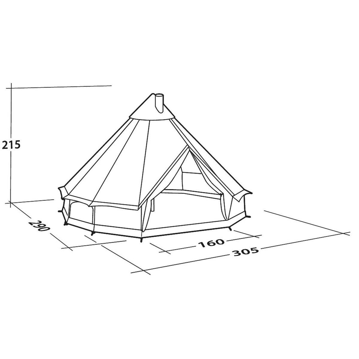 Robens Klondike S Tipi Tent - 4-Person Polycotton Tent - alternate view 8