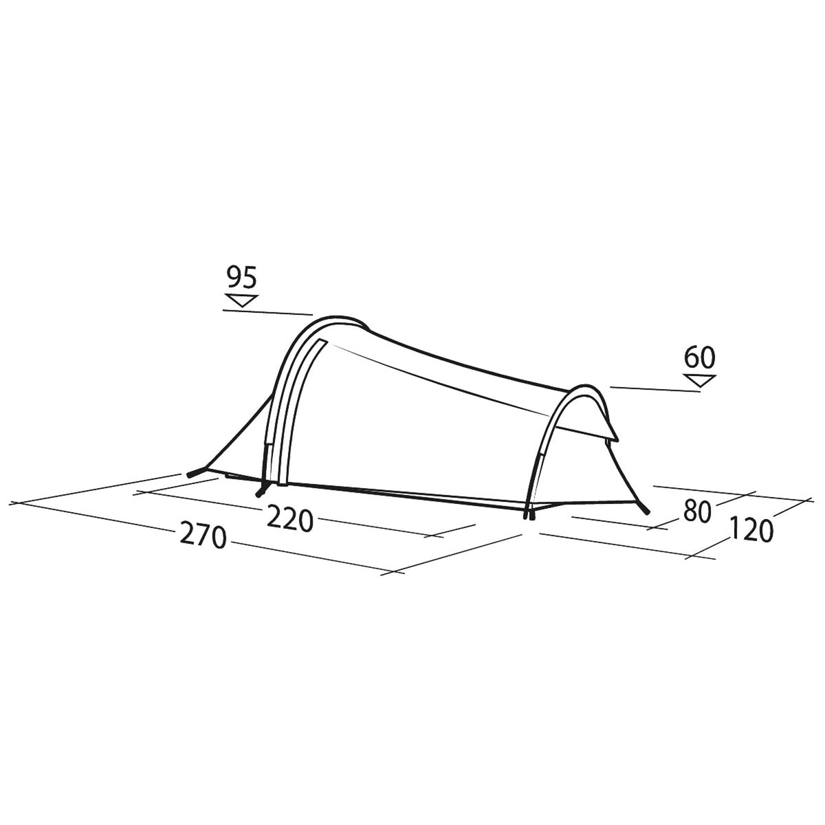 Robens Cress 1 Pro Tent - Lightweight Solo Tunnel Tent - alternate view 11