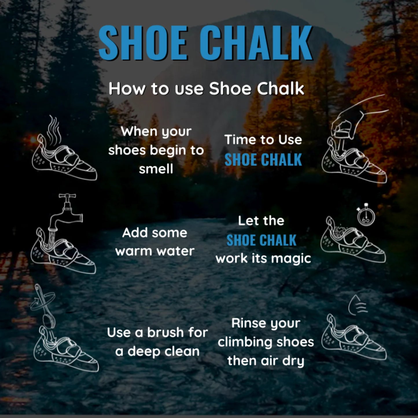 Shoe Chalk Climbing Shoe Cleaner Blocks – Natural Deodorising & Deep Clean Treatment (2 Pack)
