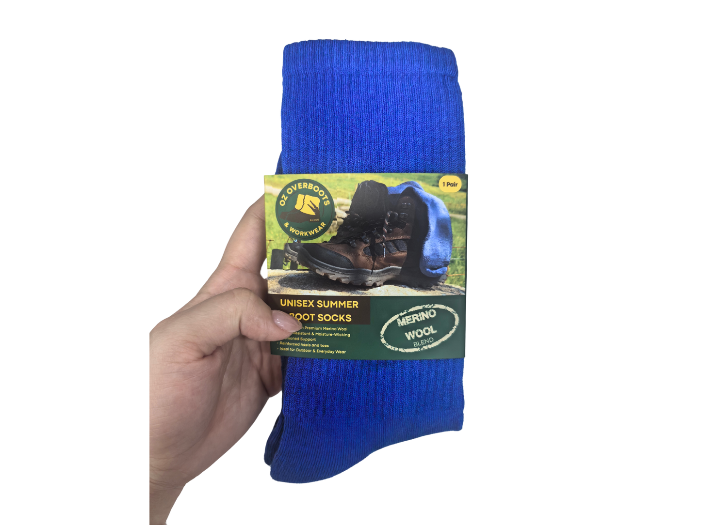 Australian Merino Wool Crew Socks - Lightweight, Odour-Resistant, Reinforced