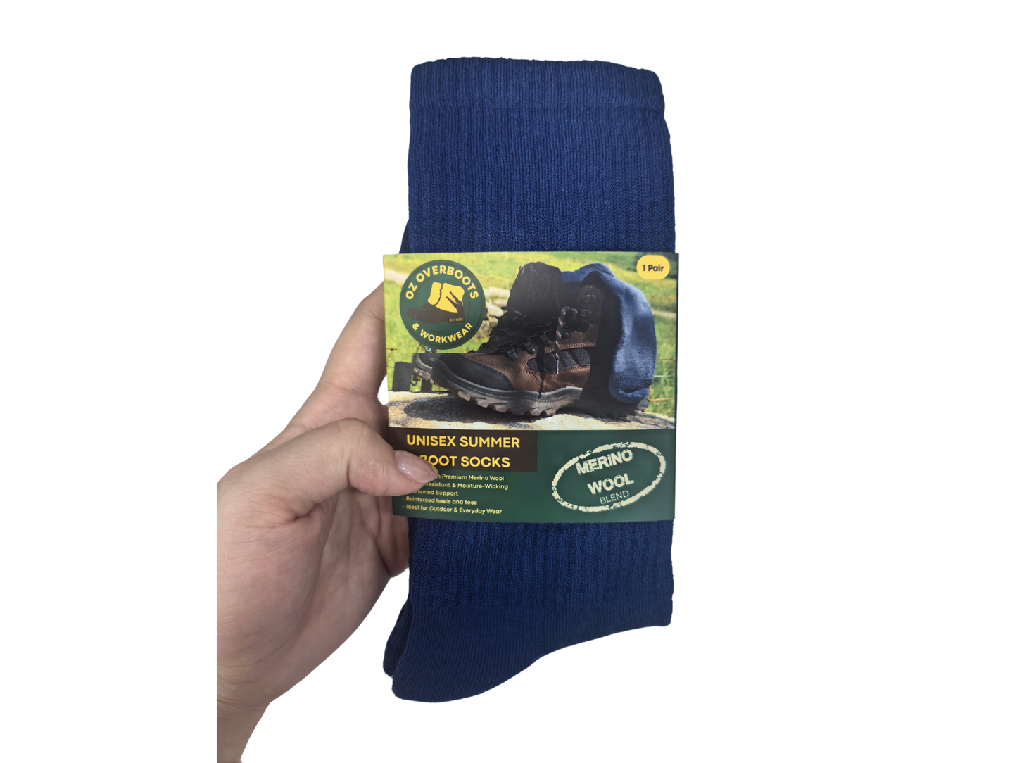 Australian Merino Wool Crew Socks - Lightweight, Odour-Resistant, Reinforced