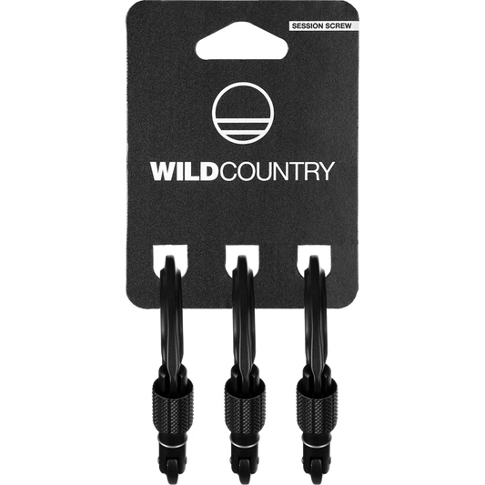 Wild Country Session Screwgate Carabiner - 3 Pack Compact Locking Climbing Carabiner