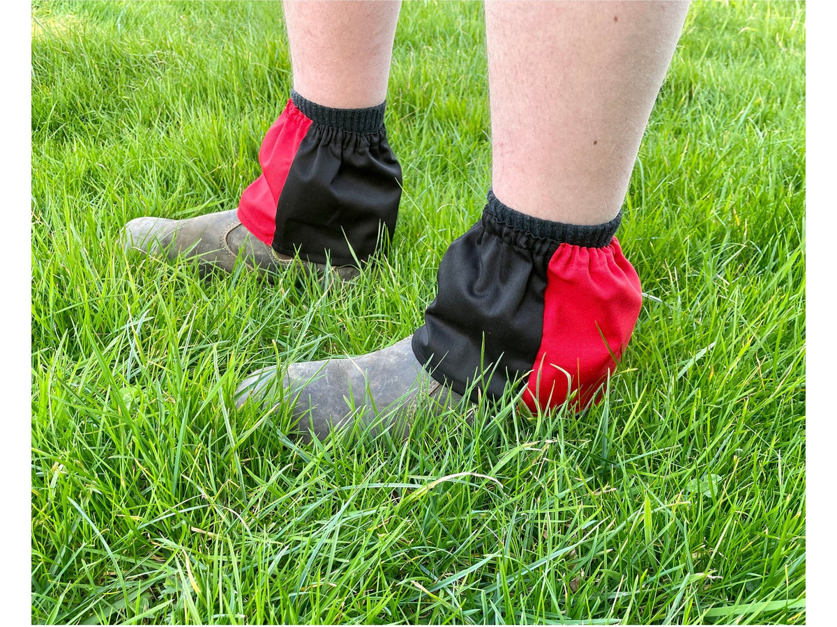 Harlequin Two Tone Standard Cotton Sox Savers - Black and Red