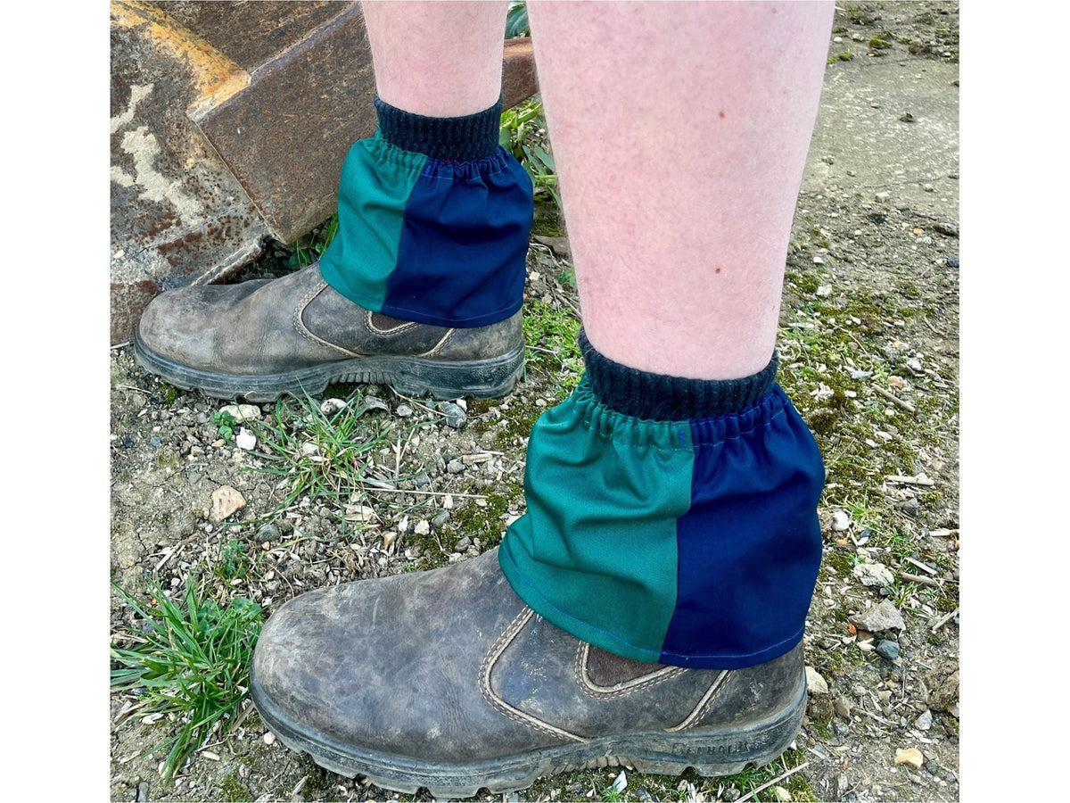 Harlequin Two Tone Standard Cotton Sox Savers - Navy and Emerald Green
