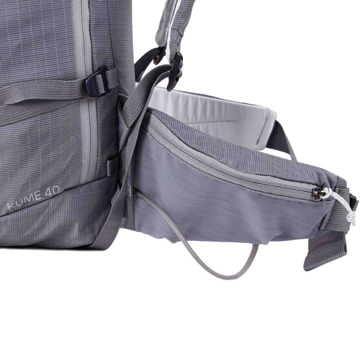 Blue Ice Kume 40L backpack - hip belt detail