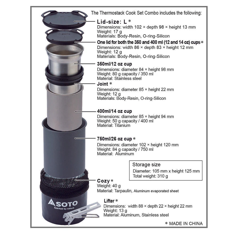 Soto Thermostack Cook Set Combo