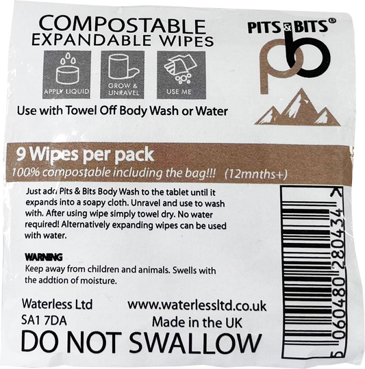 Pits & Bits Expanding Wipes 9pk