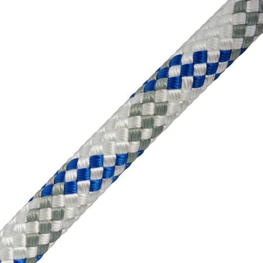 DMM Worksafe 11mm Low-Stretch Static Rope - 50m to 700m - White/Blue/Grey, 50m