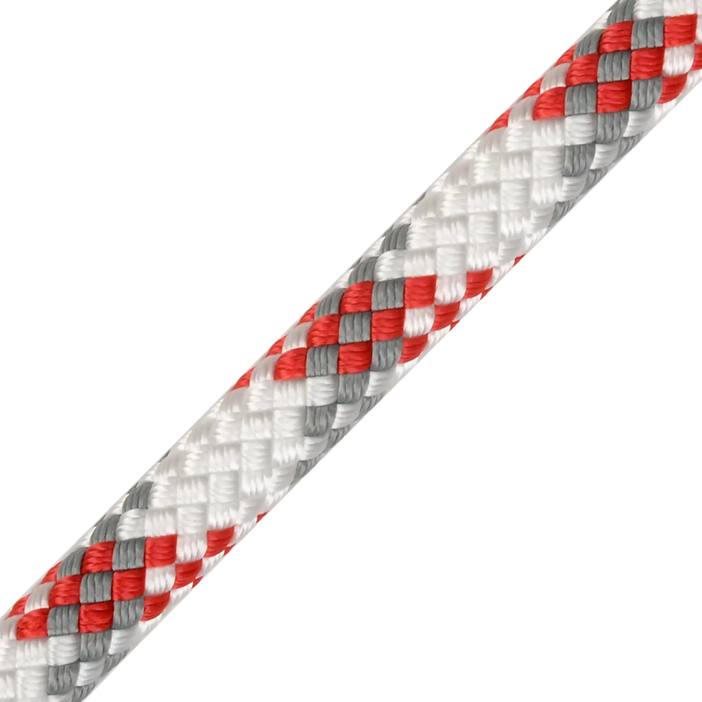 DMM Worksafe Plus 10mm Low-Stretch Static Rope - 50m to 700m - White/Red/Grey, 50m