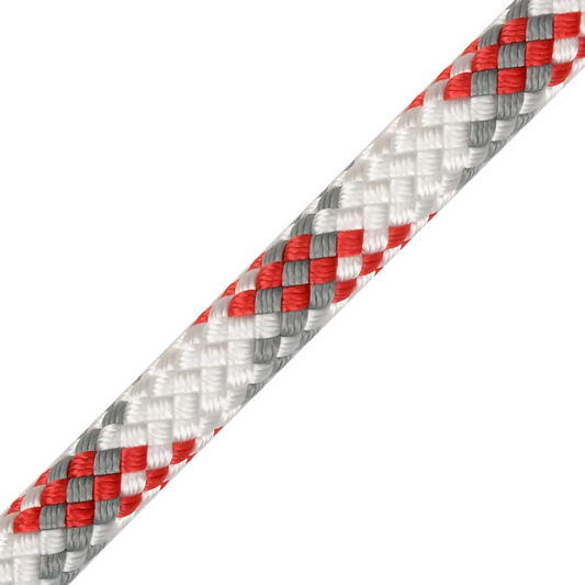 DMM Worksafe Plus 10mm Low-Stretch Static Rope - 50m to 700m - White/Red/Grey, 50m