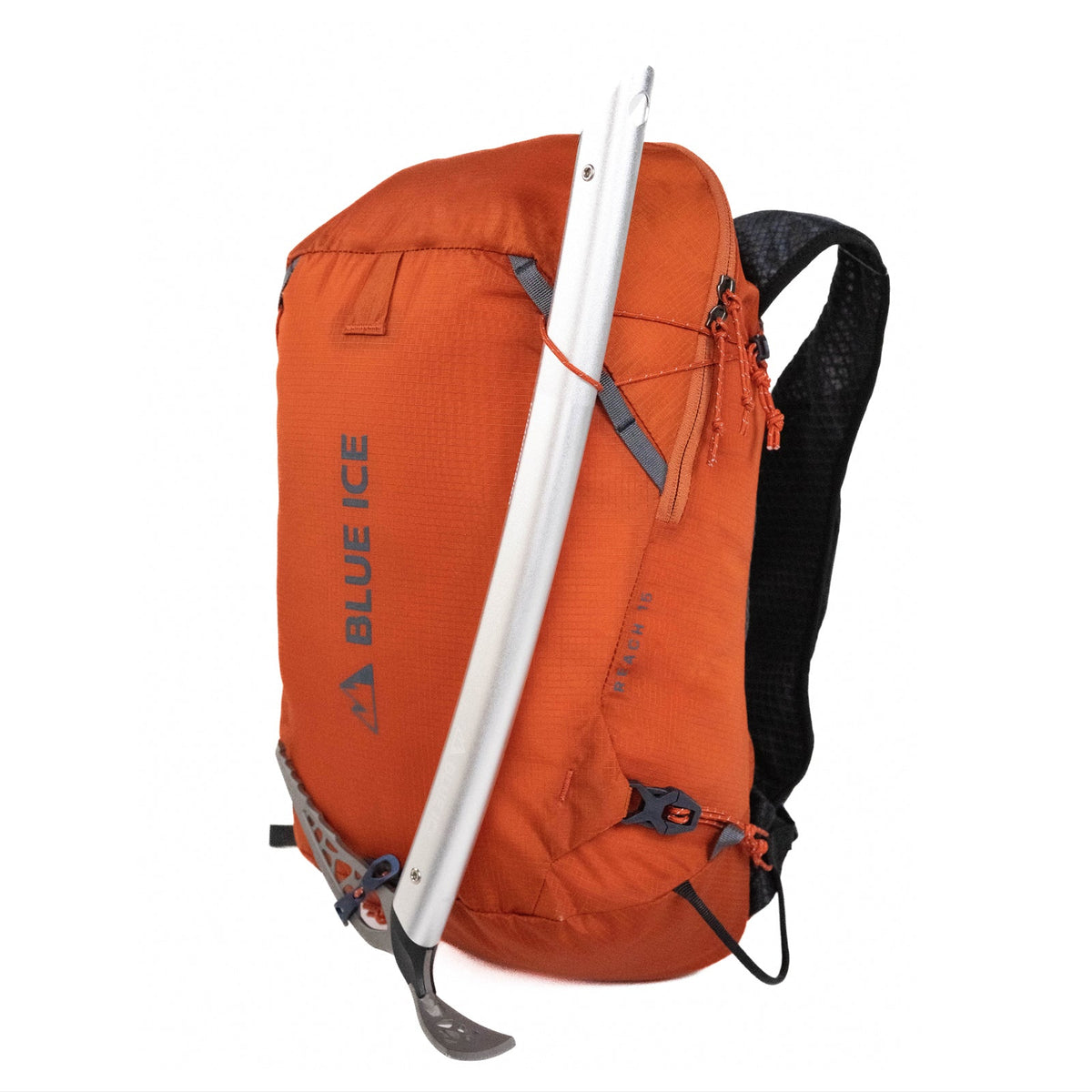 Blue Ice Reach 15L climbing pack - ice axe carry