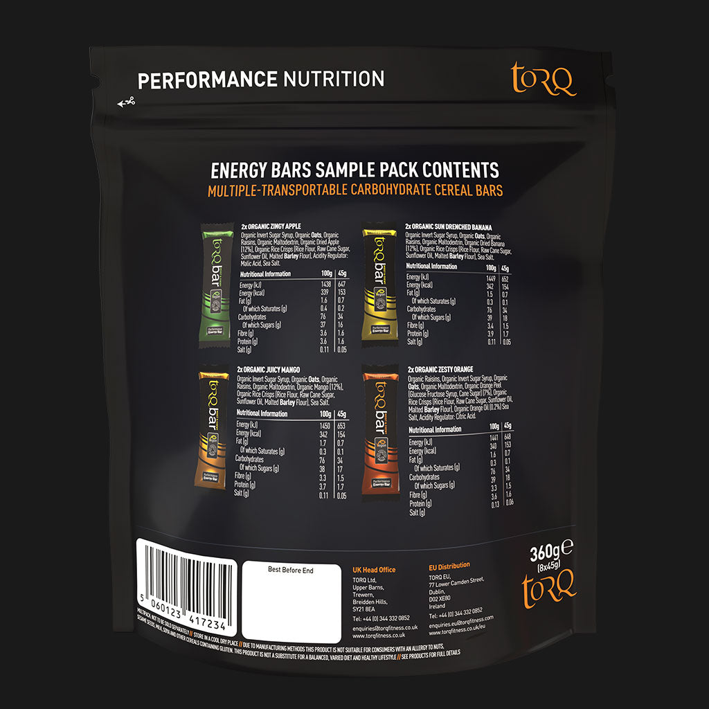 TORQ 8 Organic Energy Bar Sample Pack – Mixed Flavours