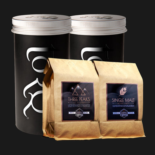 TORQ Press Coffee Bundle – 2 x 250g Coffee Blends + 2 Free Storage Canisters
