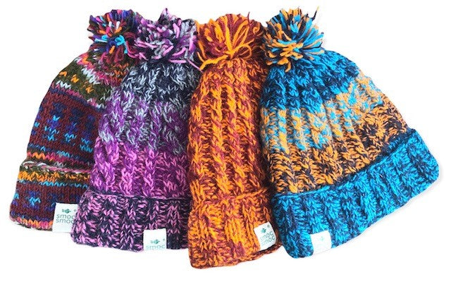 Handmade Chunky Woolly Bobble Hats.