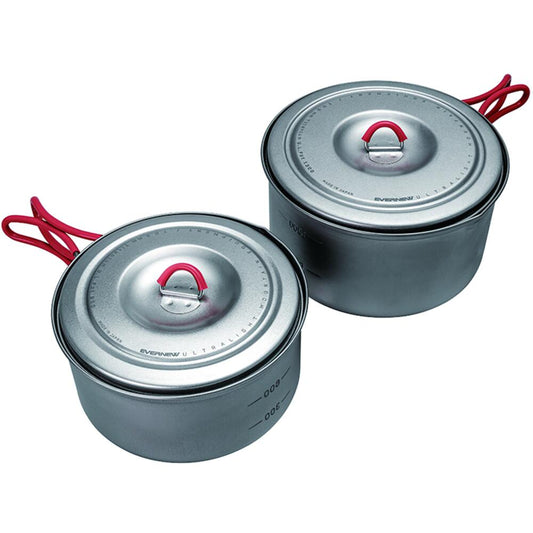 Evernew Titanium UL Pot Set Md (0.9L and 1.3L)