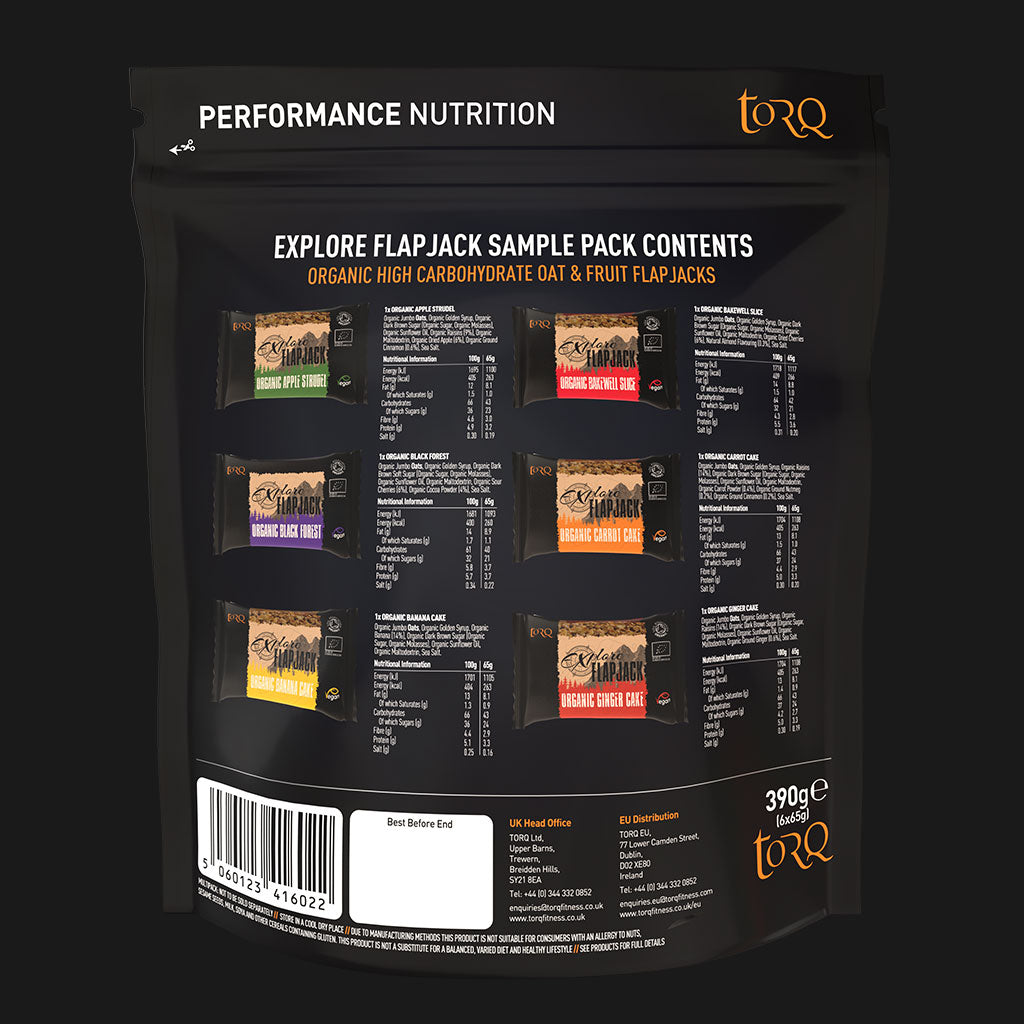 TORQ Explore 6 Flapjack Sample Pack – Organic Vegan Energy Bars