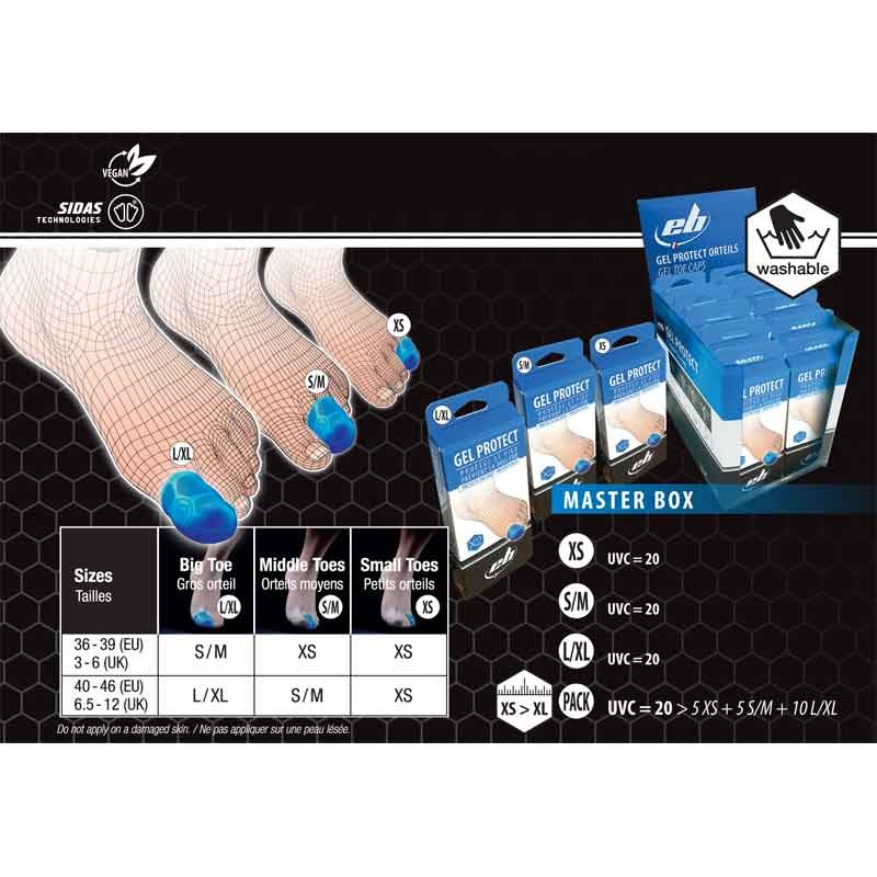 EB Gel Toe Protector Cap - fitted on toe