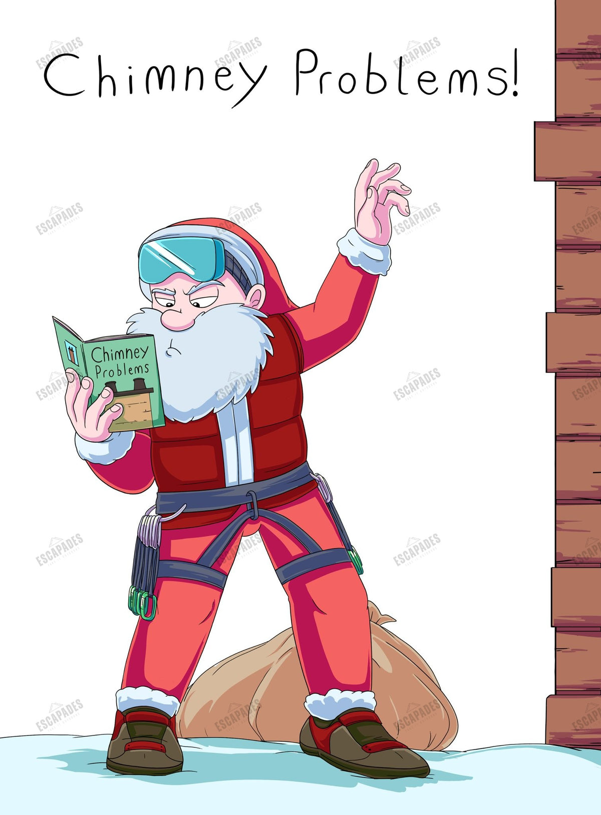 Chimney Problems climbing Christmas card