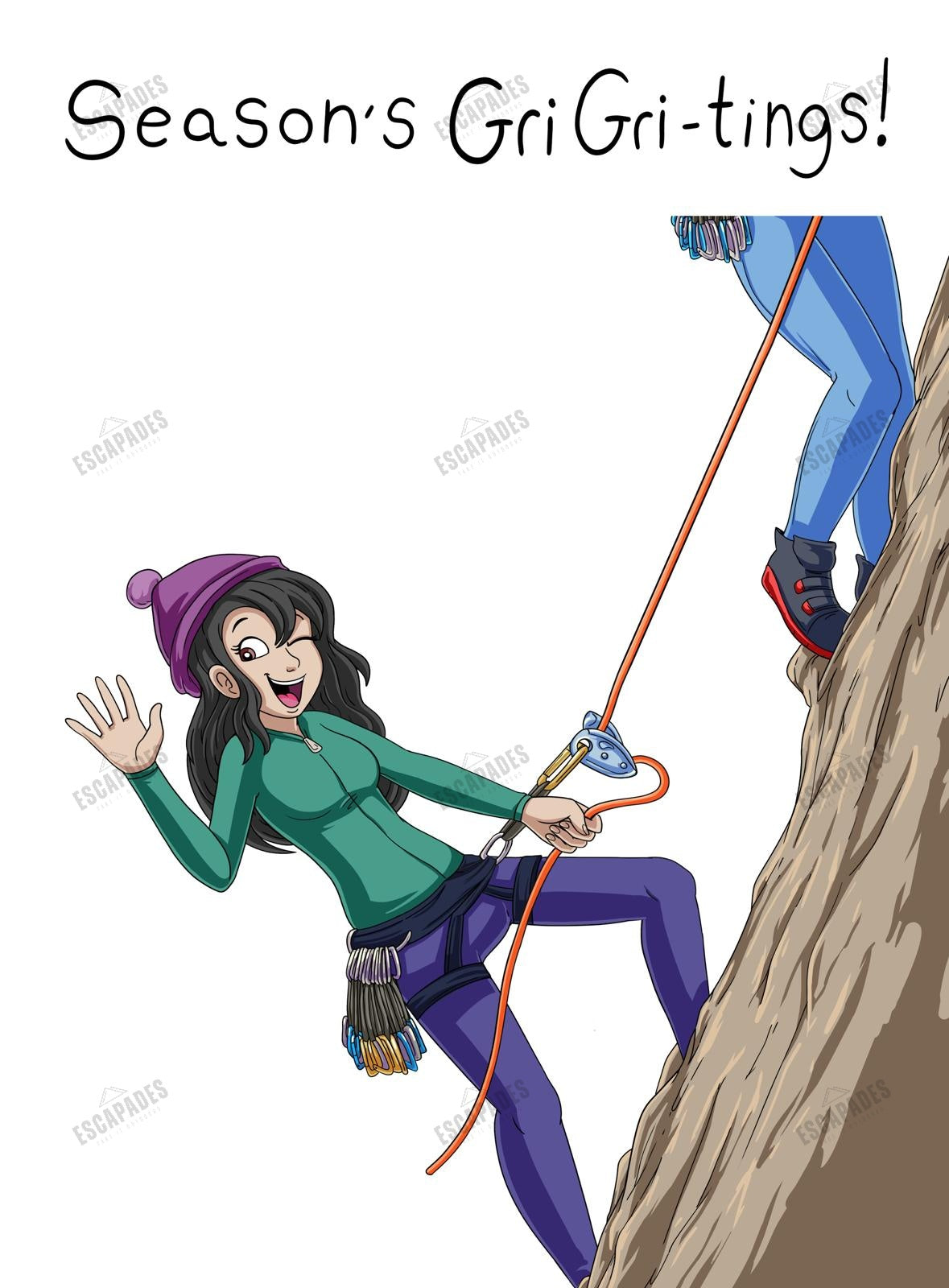 Season's GriGri-tings climbing Christmas card