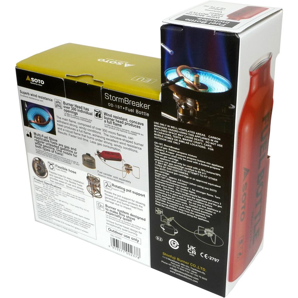 SOTO StormBreaker Multi-Fuel Stove with 700ml Fuel Bottle