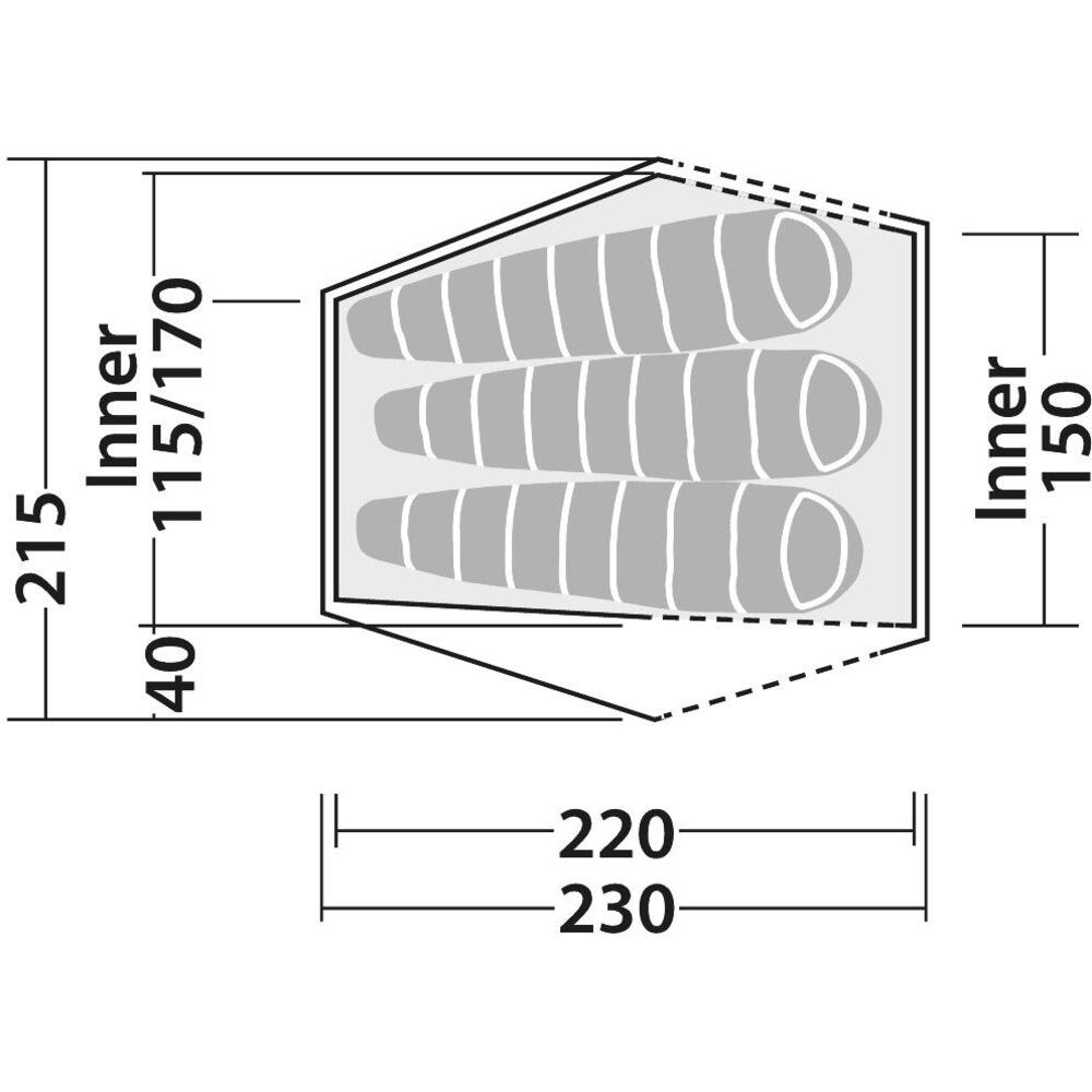 Robens Chaser 3XE Tent - Lightweight 3-Person FlexPitch Tent - alternate view 2