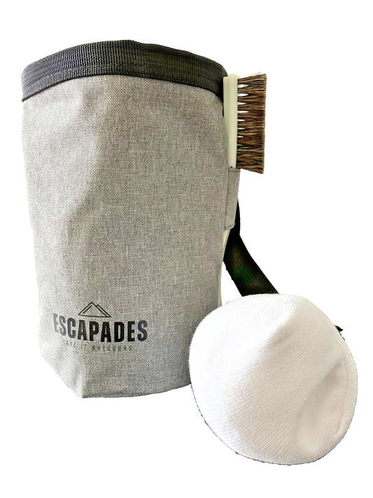 Escapades Chalk Bag, Chalk ball and Brush set - Boulder and Climbing starter kit