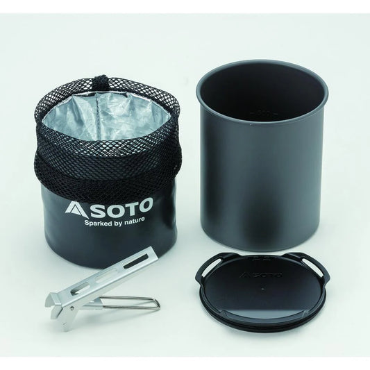 SOTO Thermolite Pot Set - 750ml Lightweight Camping Cook Set with Lid, Micro Lifter & Cozy