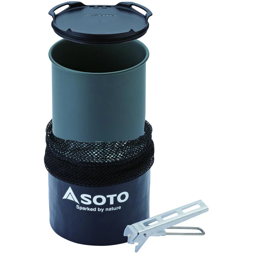 SOTO Thermolite Pot Set - 750ml Lightweight Camping Cook Set with Lid, Micro Lifter & Cozy