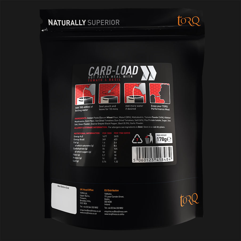 TORQ Carb-Load Meal – High-Carbohydrate Pasta for Race & Climb-Day Preparation