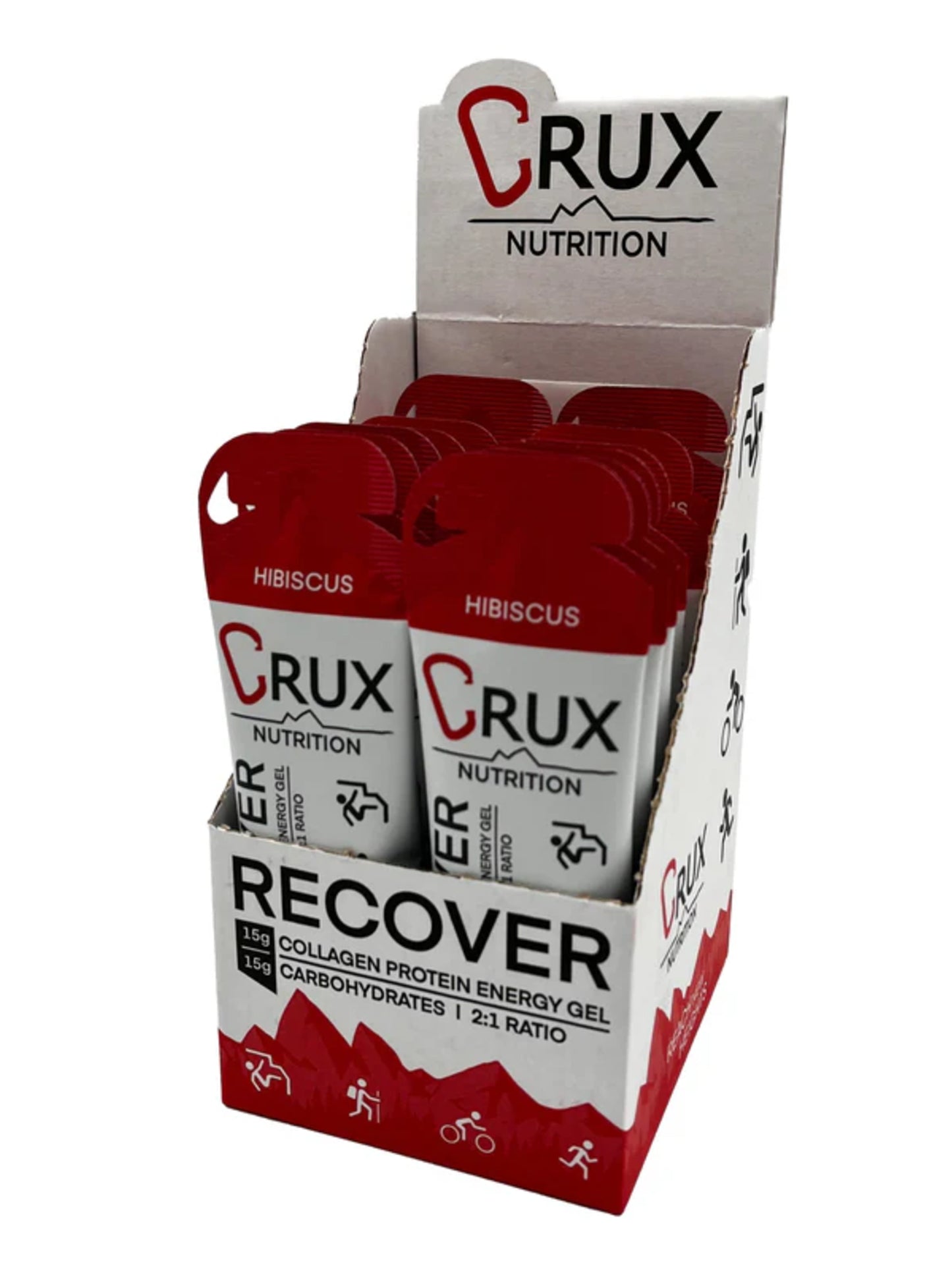Crux Nutrition Collagen Protein Energy Gel – Red Berry Hibiscus | Single 60ml Sachet