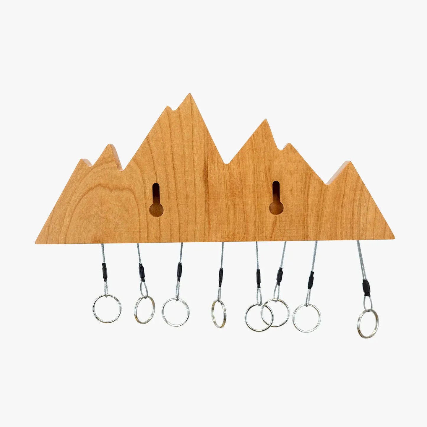 YY Vertical Keyholder XL – Climbing Nut Key Holder in Cherry Wood - Wall Mounted Key Rack