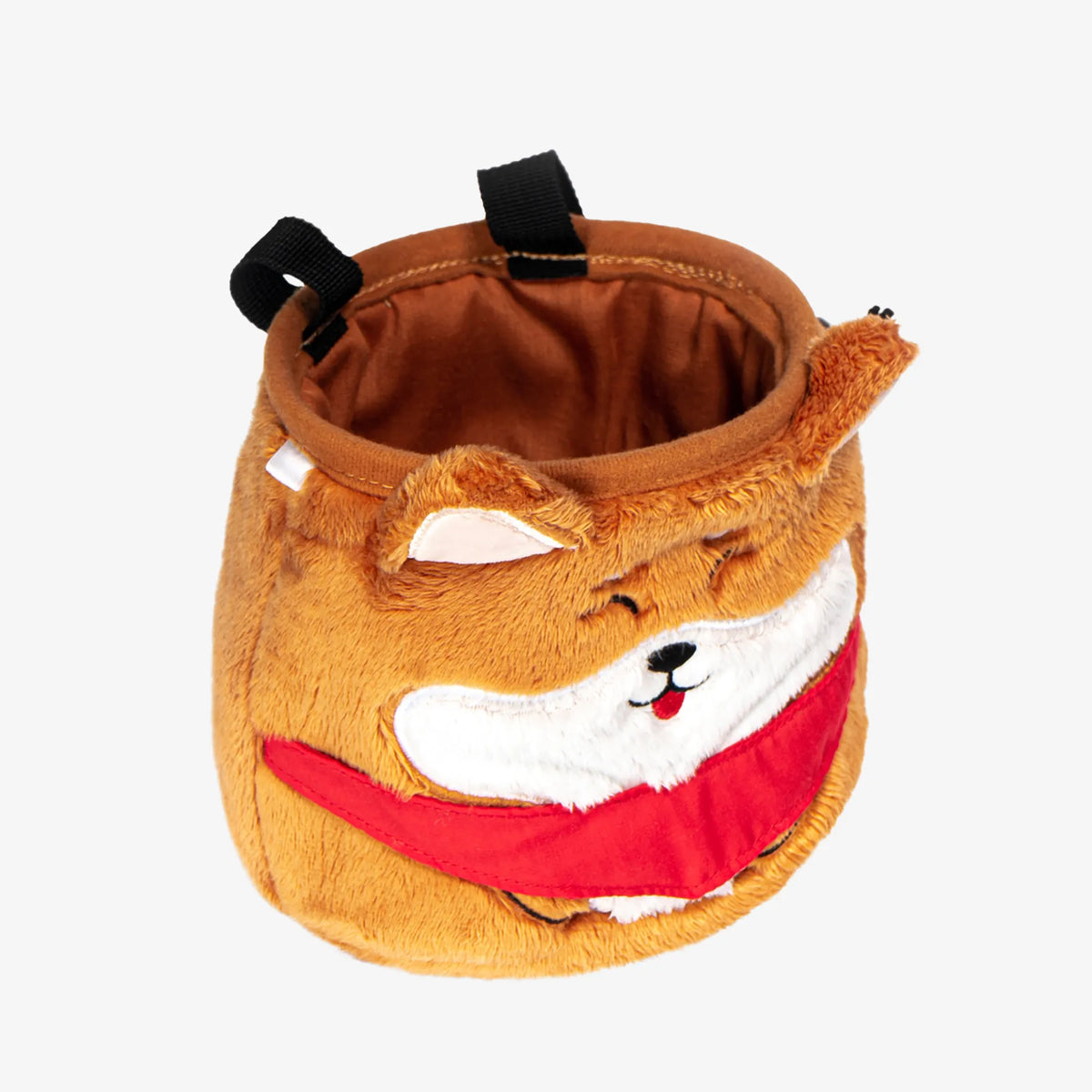 YY Vertical Shiba Inu Chalk Bag - open showing brush holder